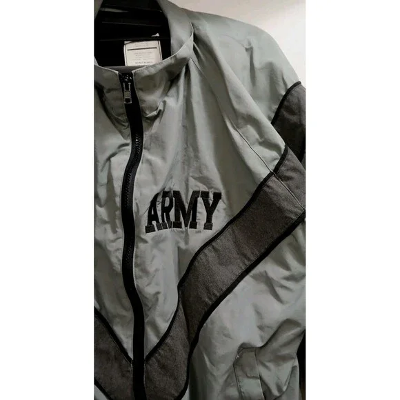 VTG 00s US Army PT Jacket Men’s Medium UNICOR Gray Black Full Zip Streetwear - Picture 6 of 8